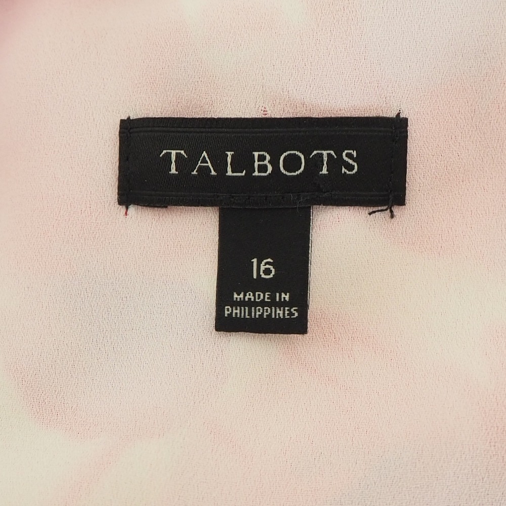 Talbots Spring Poppies Pink Floral Dress Women's Size 16 Romantic Flutter Art - Picture 5 of 11